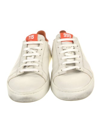 Santoni Leather Colorblock Pattern Sneakers