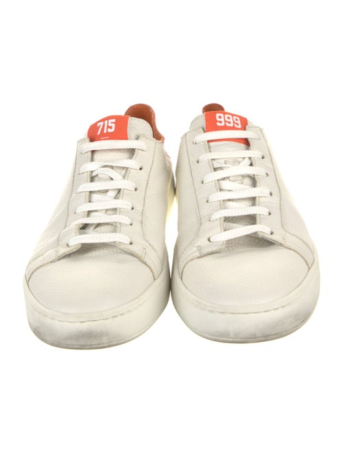 Santoni Leather Colorblock Pattern Sneakers