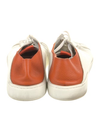 Santoni Leather Colorblock Pattern Sneakers