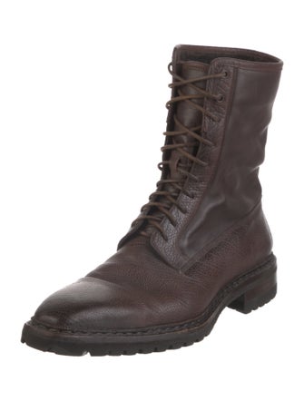Santoni Leather Combat Boots