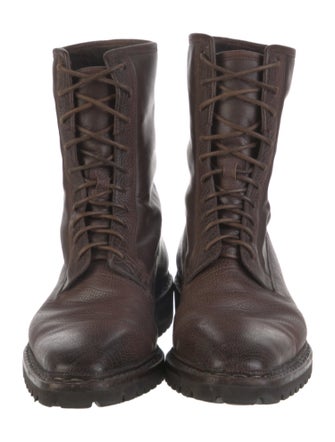 Santoni Leather Combat Boots
