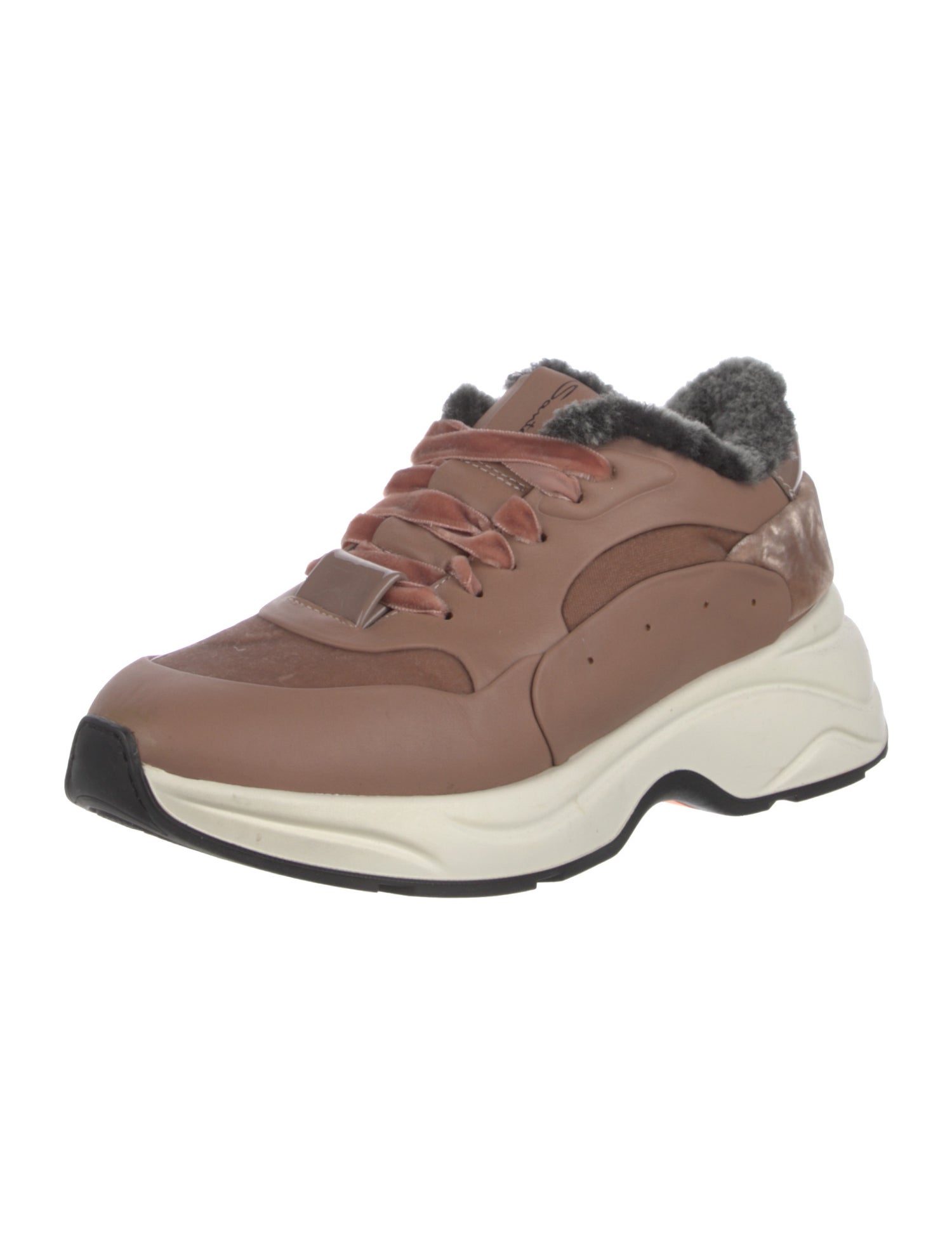 Santoni Velvet Colorblock Pattern Sneakers