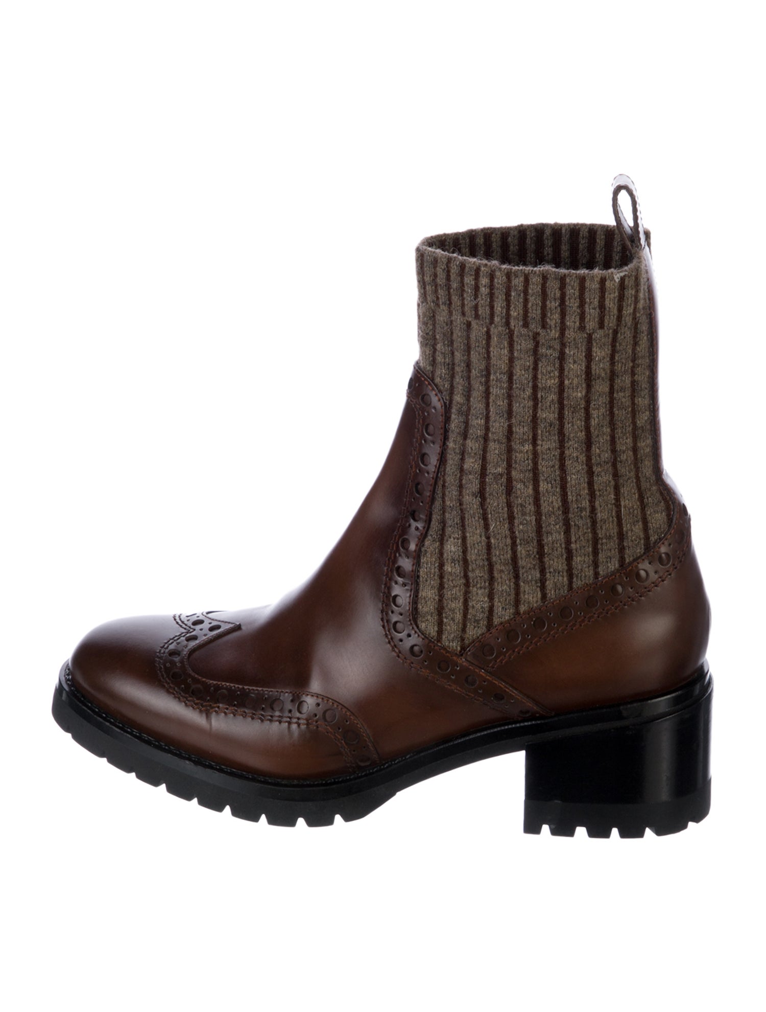 Santoni Leather Eyelet Trim Sock Boots