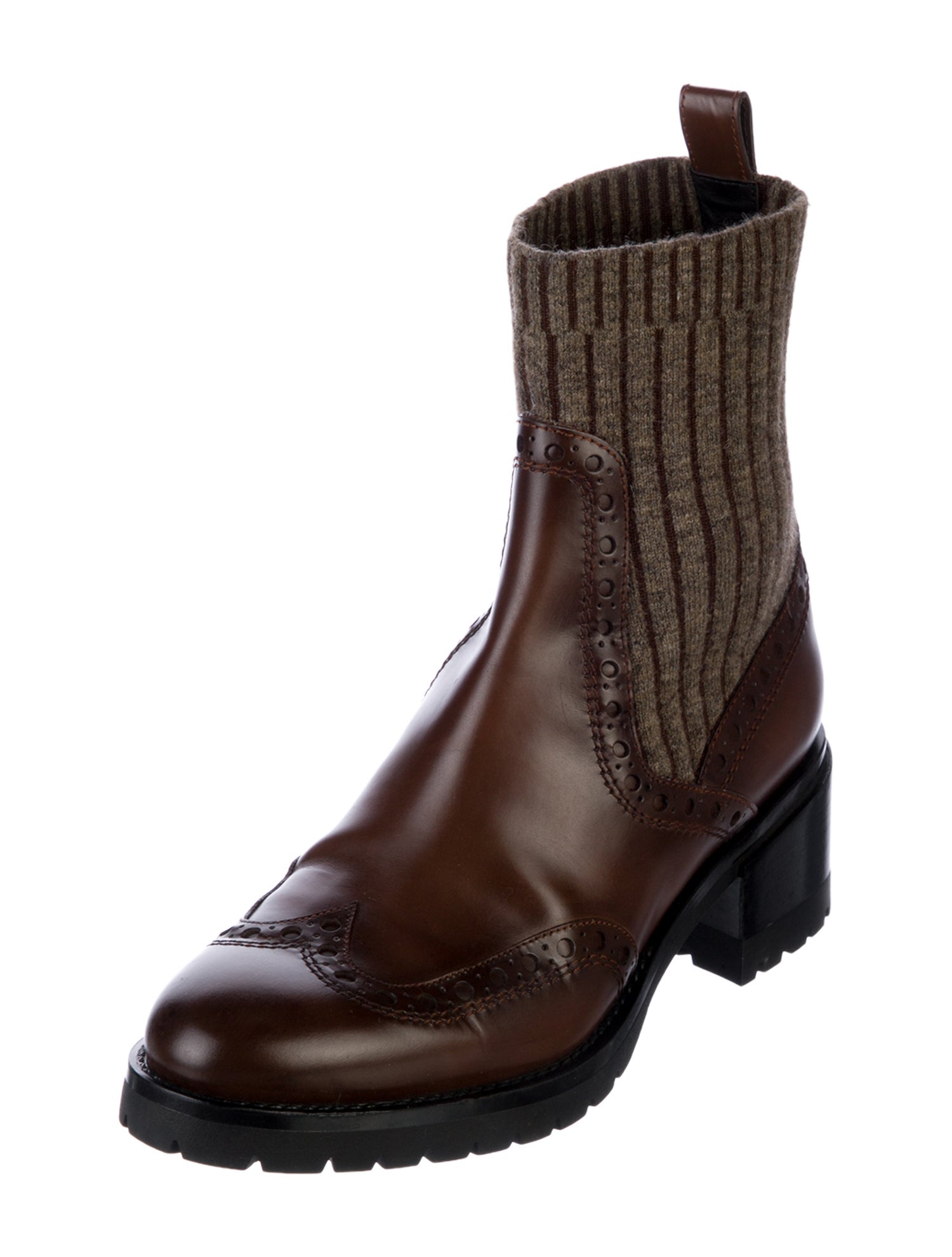 Santoni Leather Eyelet Trim Sock Boots