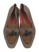 Santoni Suede Colorblock Pattern Loafers