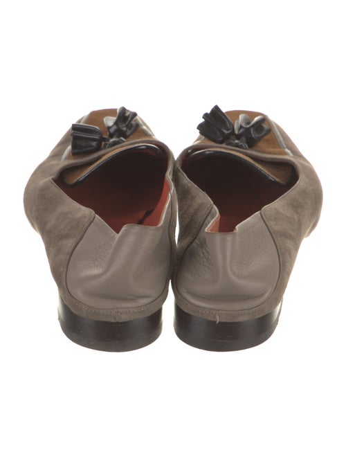 Santoni Suede Colorblock Pattern Loafers