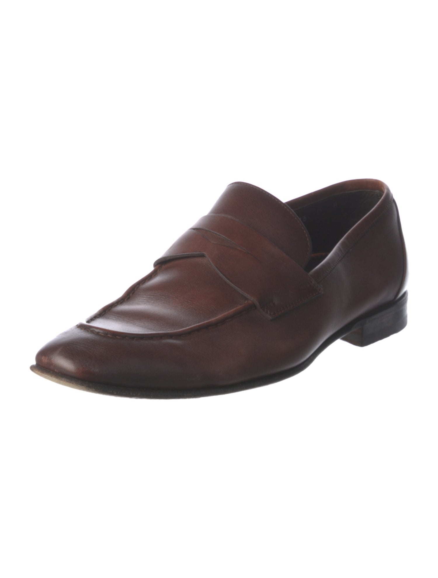 Santoni Leather Dress Loafers