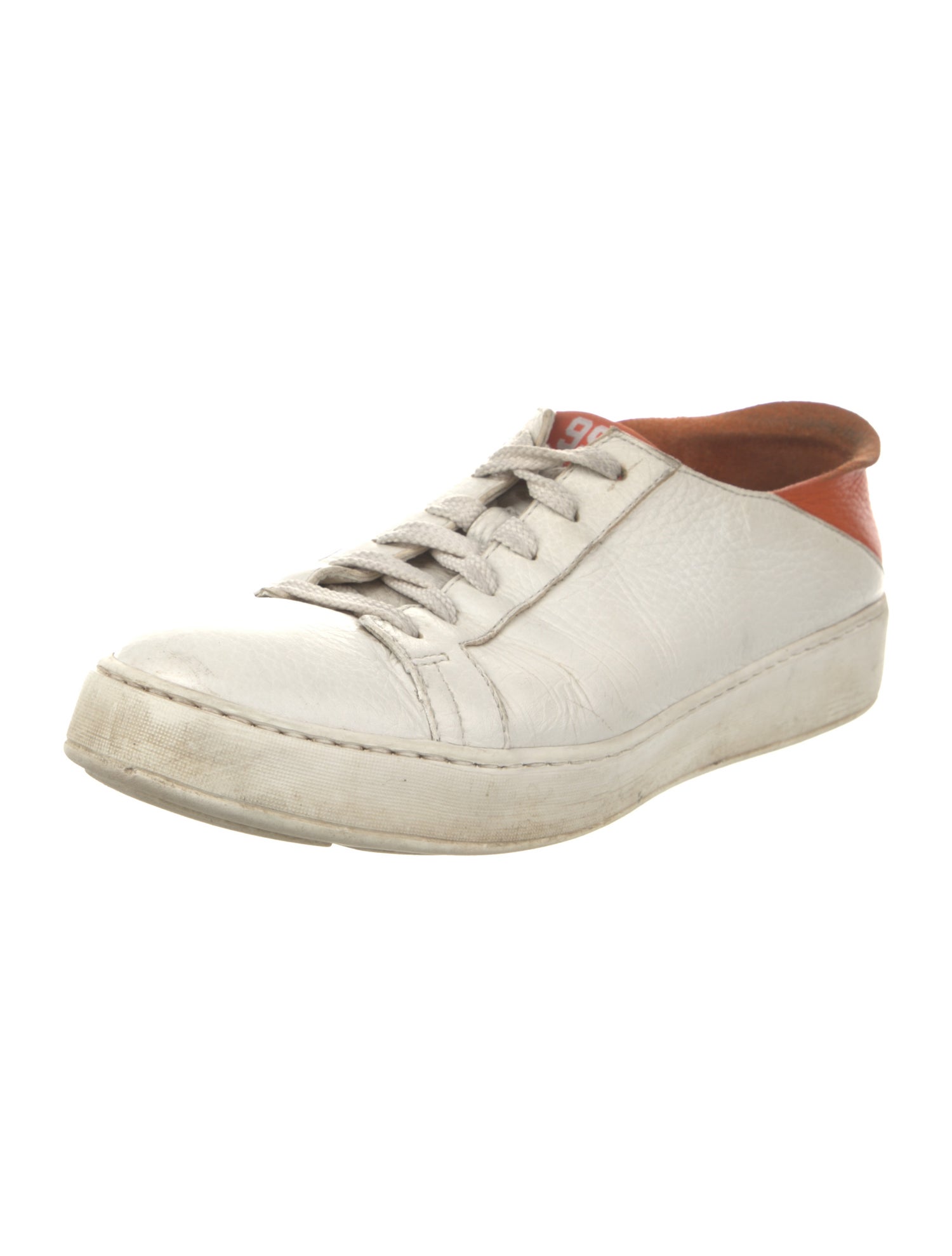 Santoni Leather Colorblock Pattern Sneakers