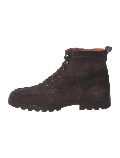Santoni Suede Lace-Up Boots