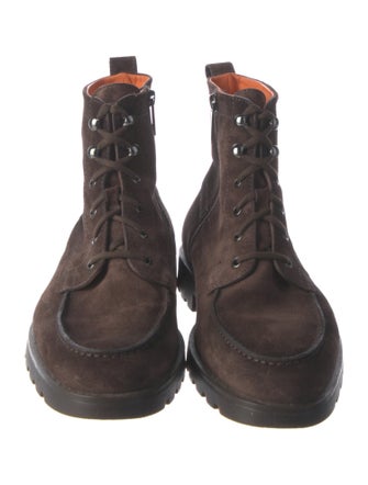 Santoni Suede Lace-Up Boots