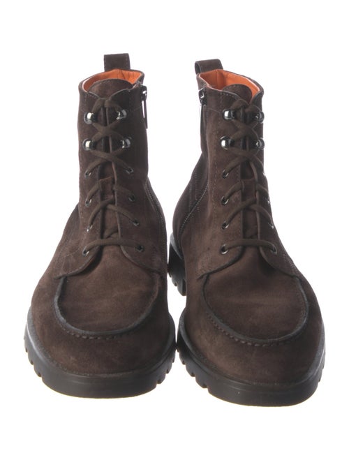 Santoni Suede Lace-Up Boots