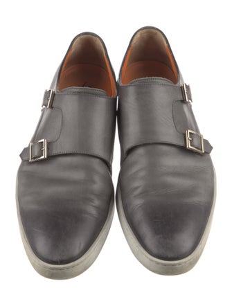 Santoni Leather Monk Straps