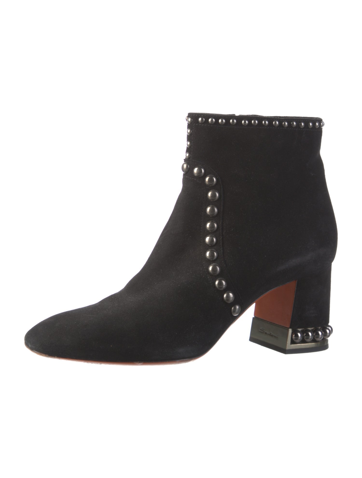 Santoni Suede Studded Accents Boots