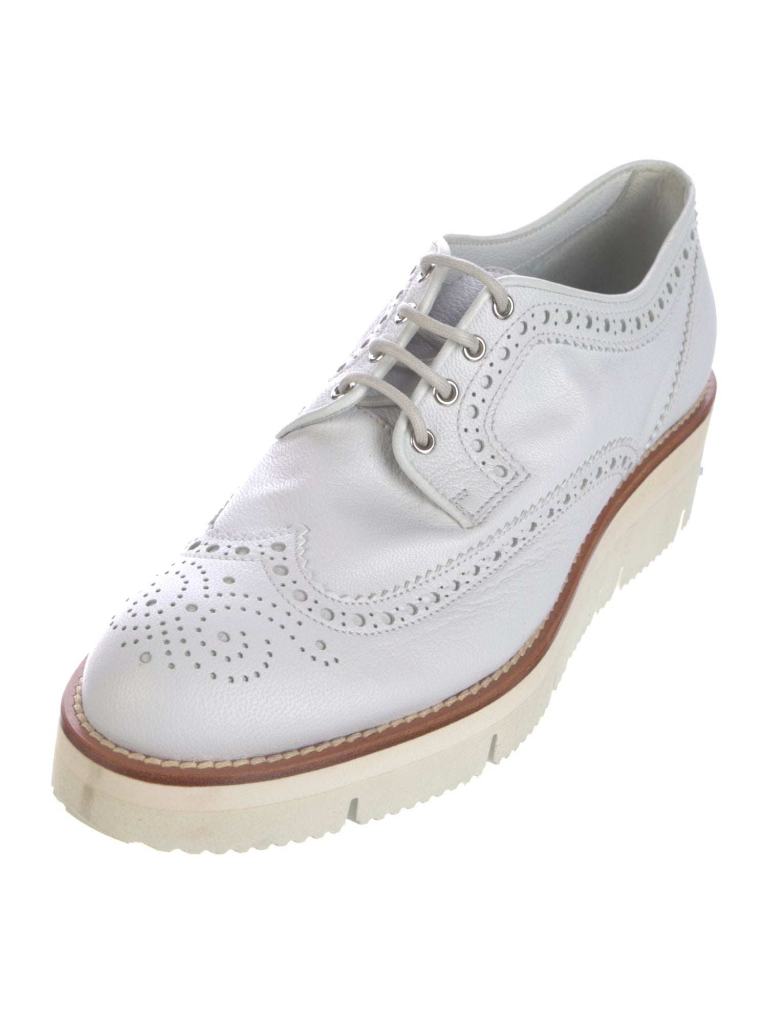 Santoni Leather Lasercut Accents Oxfords