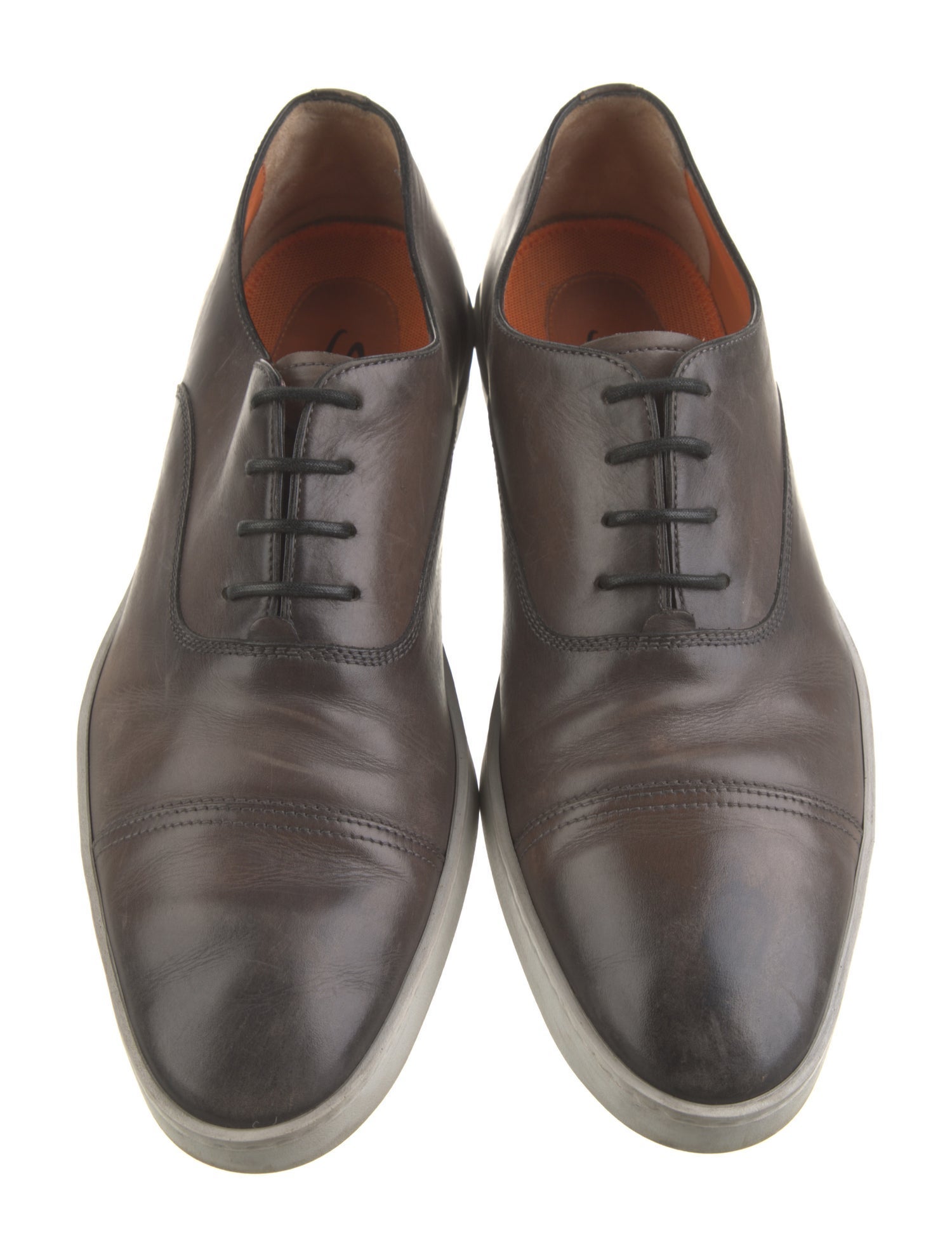 Santoni Leather Printed Sneakers