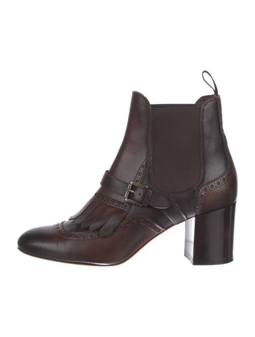 Santoni Leather Colorblock Pattern Chelsea Boots