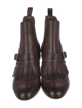 Santoni Leather Colorblock Pattern Chelsea Boots