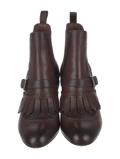 Santoni Leather Colorblock Pattern Chelsea Boots