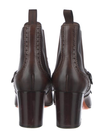 Santoni Leather Colorblock Pattern Chelsea Boots