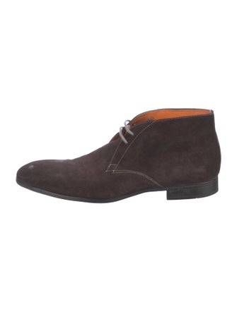 Santoni Suede Lace-Up Boots