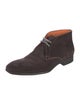 Santoni Suede Lace-Up Boots