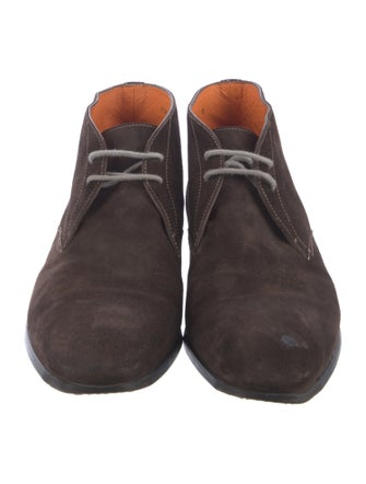 Santoni Suede Lace-Up Boots
