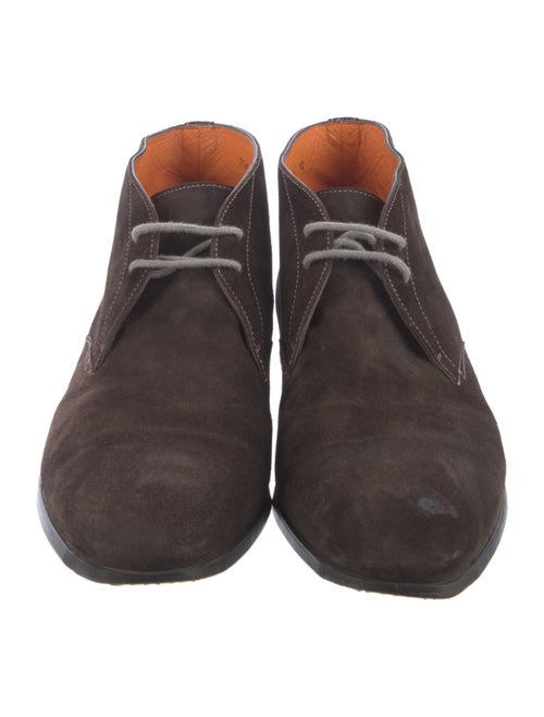 Santoni Suede Lace-Up Boots