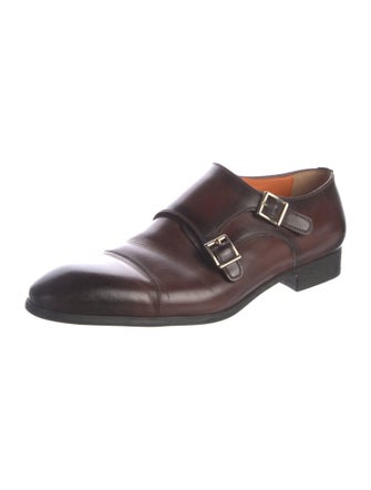 Santoni Leather Monk Straps