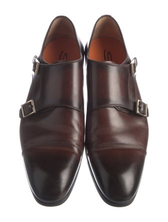 Santoni Leather Monk Straps