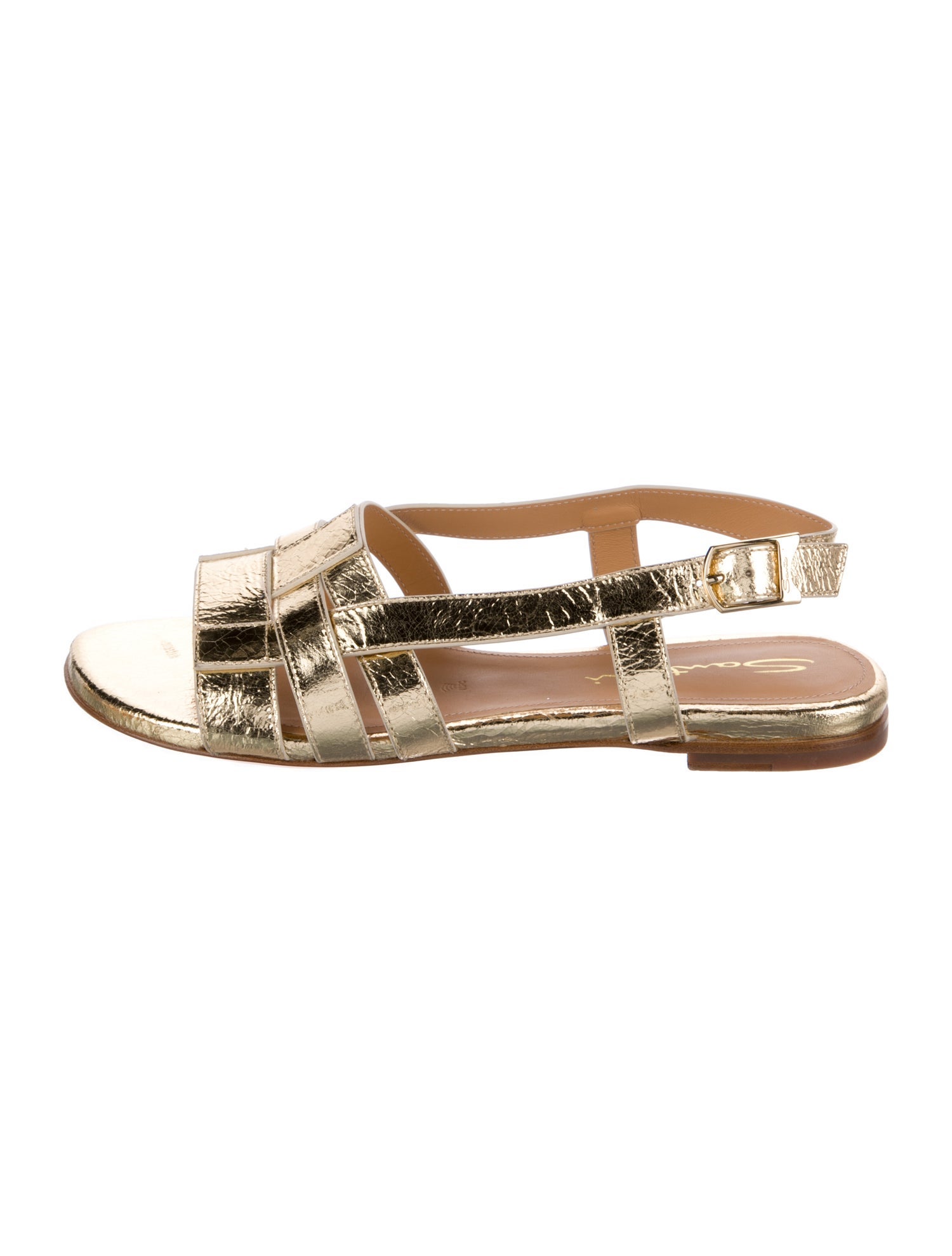 Santoni Leather Slingback Flats