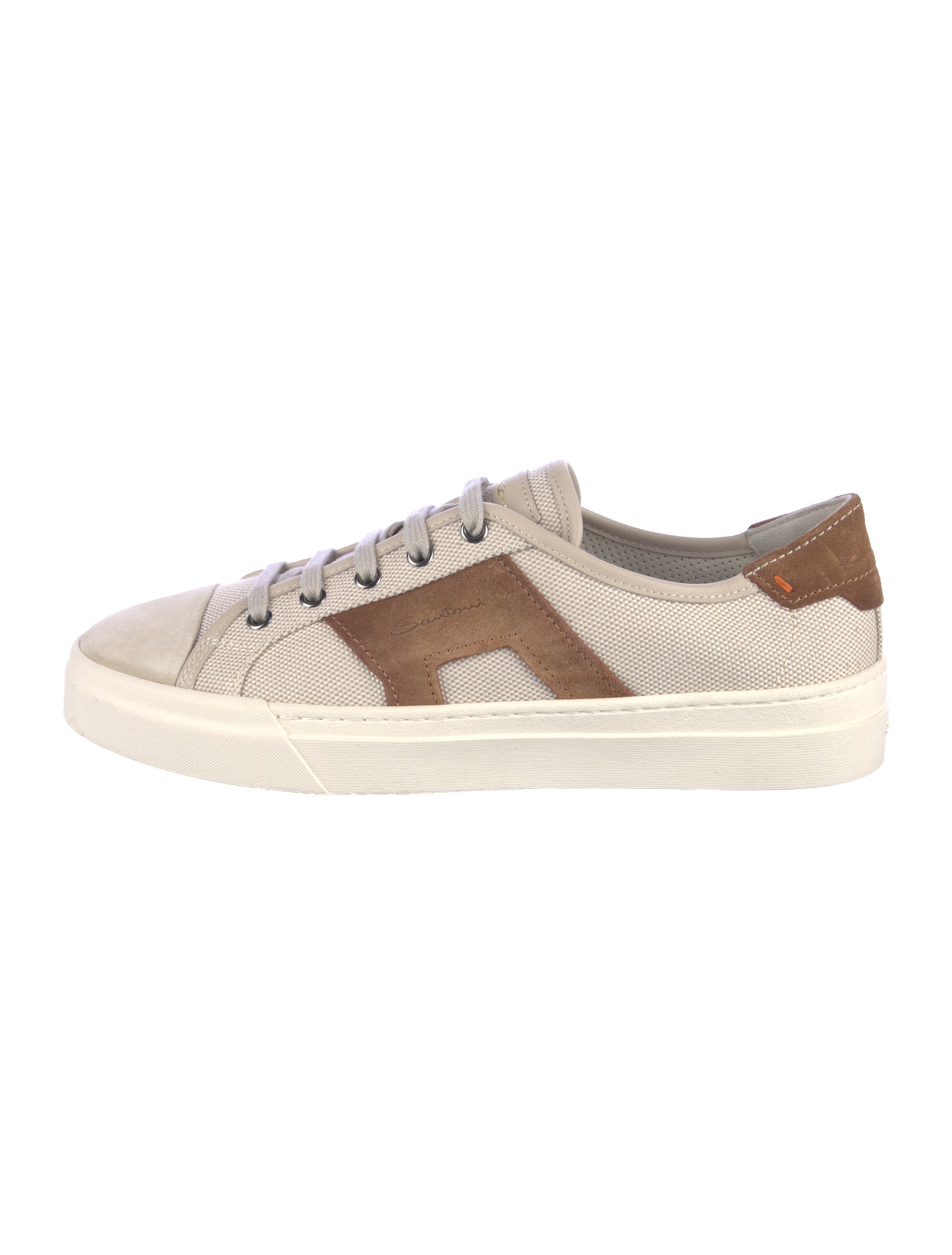 Santoni Canvas Colorblock Pattern Sneakers