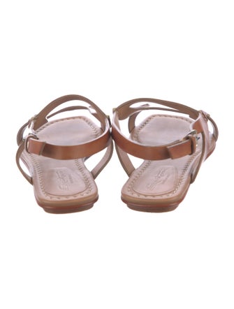 Santoni Leather T-Strap Sandals