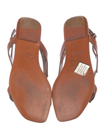 Santoni Leather T-Strap Sandals