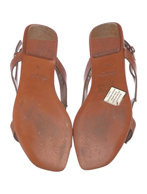 Santoni Leather T-Strap Sandals