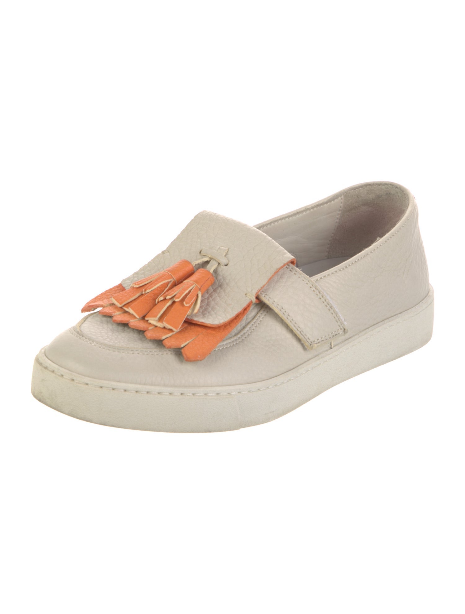 Santoni Leather Tassel Accents Loafers