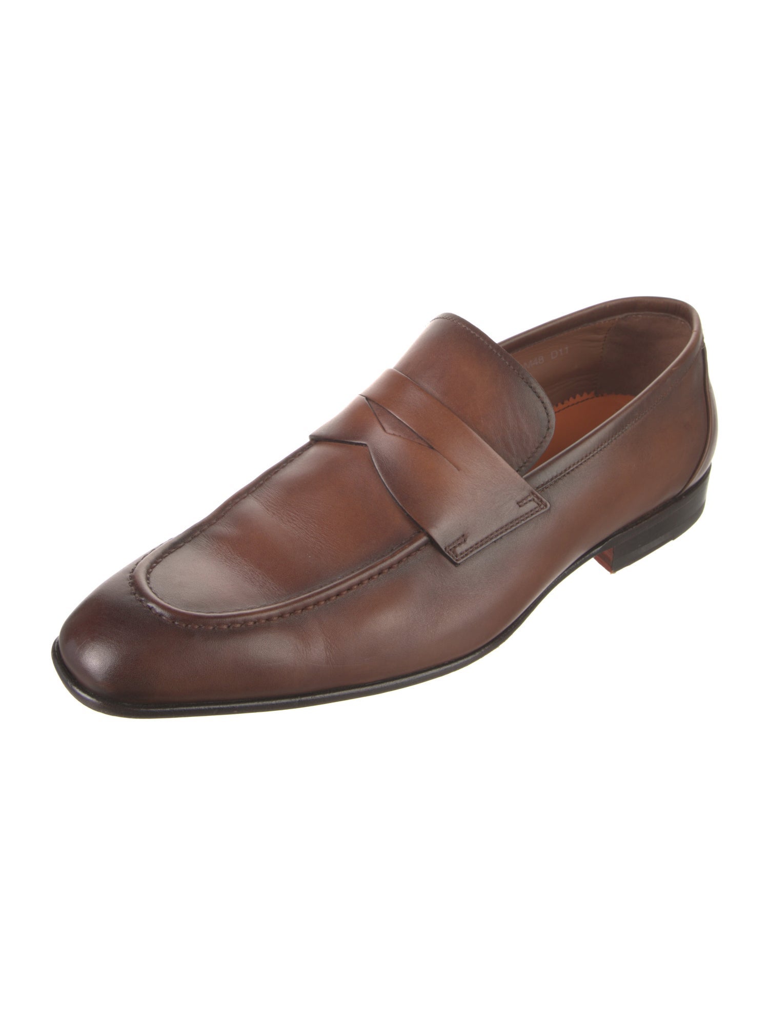 Santoni Leather Dress Loafers
