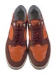 Santoni Leather Colorblock Pattern Sneakers