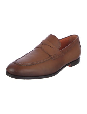 Santoni Leather Dress Loafers