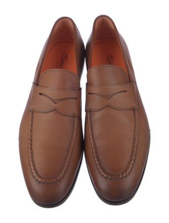 Santoni Leather Dress Loafers