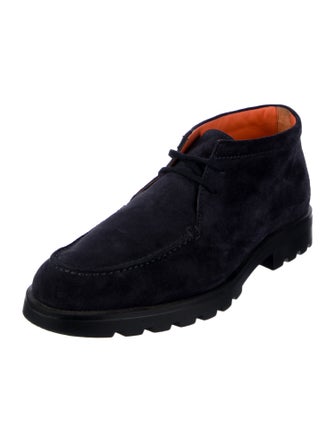 Santoni Suede Lace-Up Boots