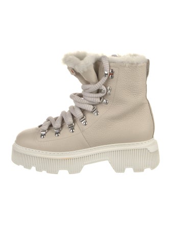 Santoni Leather Lace-Up Boots