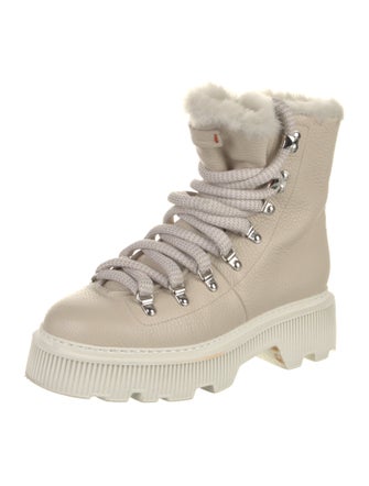 Santoni Leather Lace-Up Boots