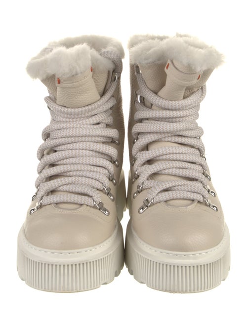 Santoni Leather Lace-Up Boots