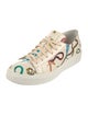 Santoni Leather Printed Sneakers