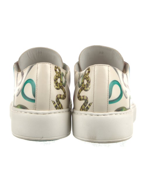 Santoni Leather Printed Sneakers