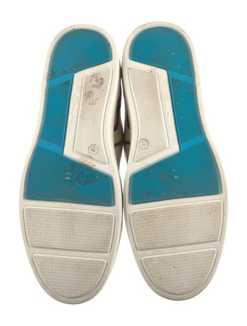 Santoni Leather Printed Sneakers