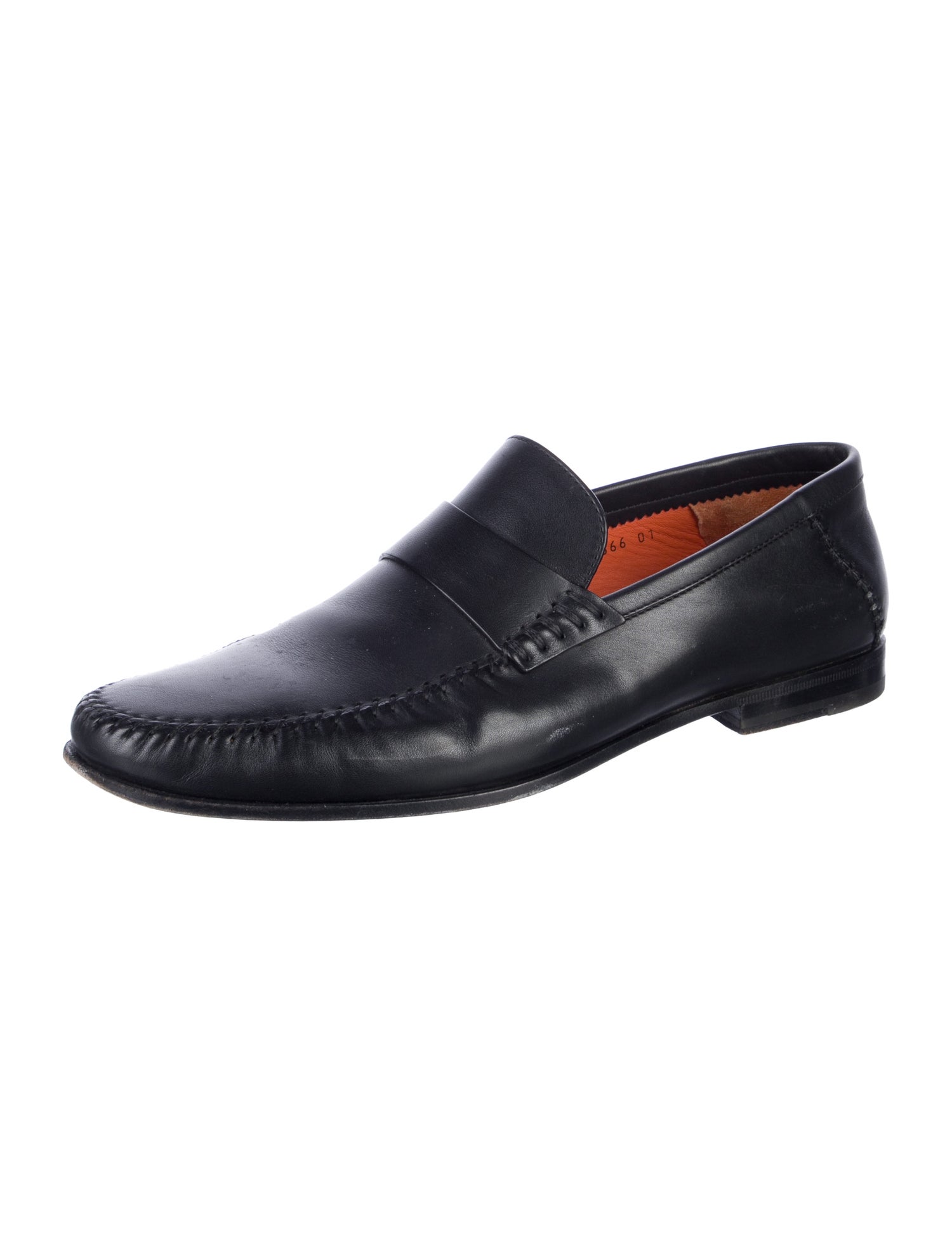 Santoni Leather Dress Loafers