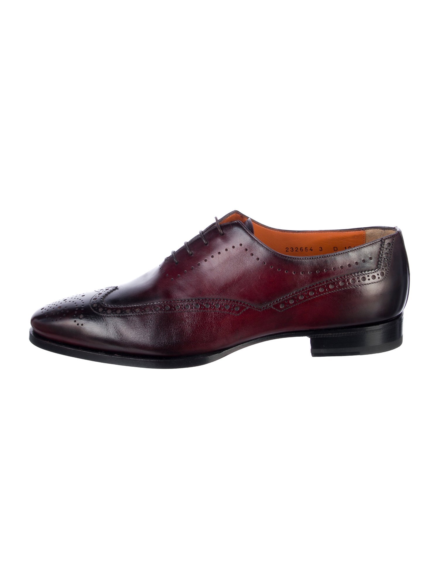 Santoni Leather Colorblock Pattern Brogues