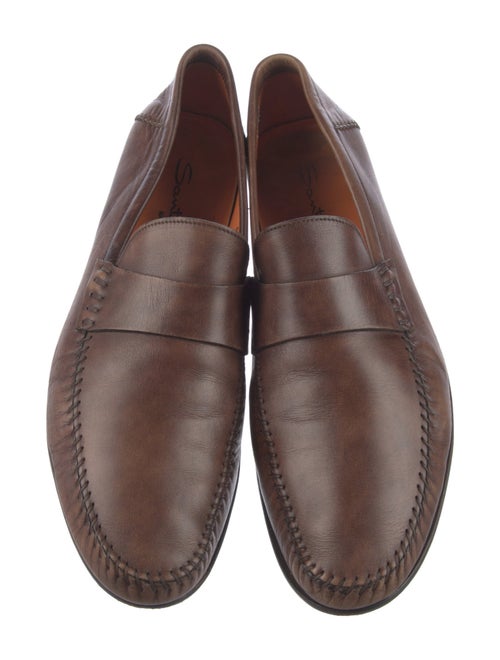Santoni Leather Dress Loafers