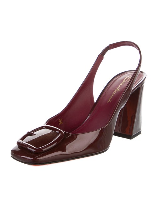 Santoni Patent Leather Slingback Pumps